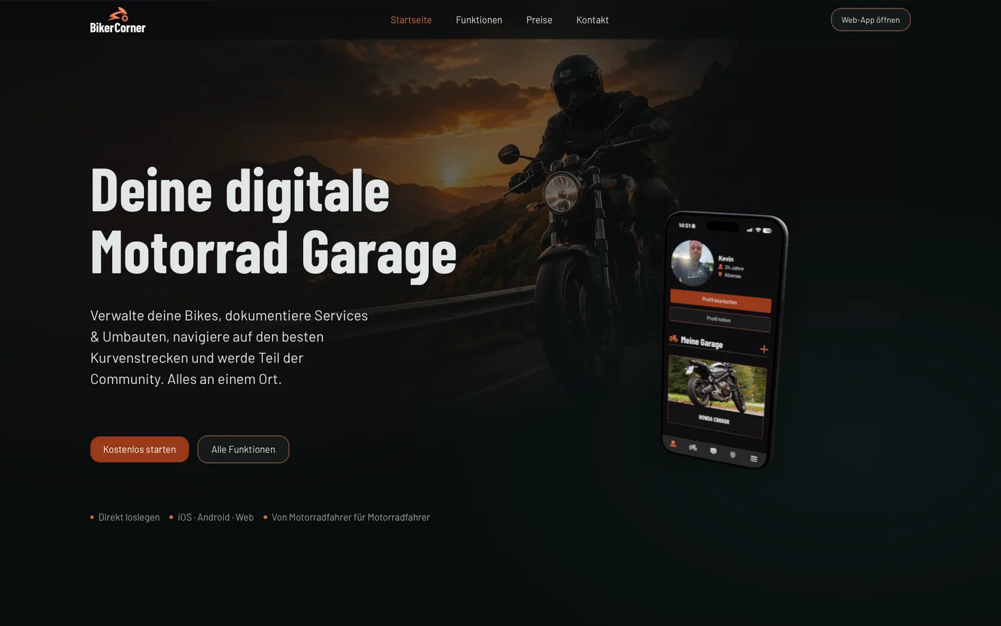 Screenshot BikerCorner